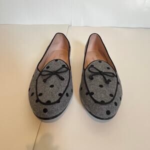 Kate Spade Gray/Black Polka Dot Pattern women’s slip on shoe.